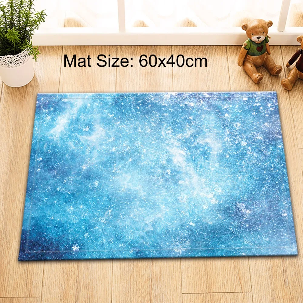 LB Blue Ice Custom Shower Curtain with Door Mat Set Luxury Eco-Friendly Waterproof Bathroom Fabric For Art Nature Bathtub Decor | Дом и сад