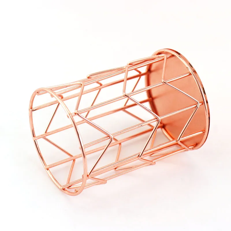 Пачка 1 шт. розовая золотая металлическая ручка держатель коробка органайзер