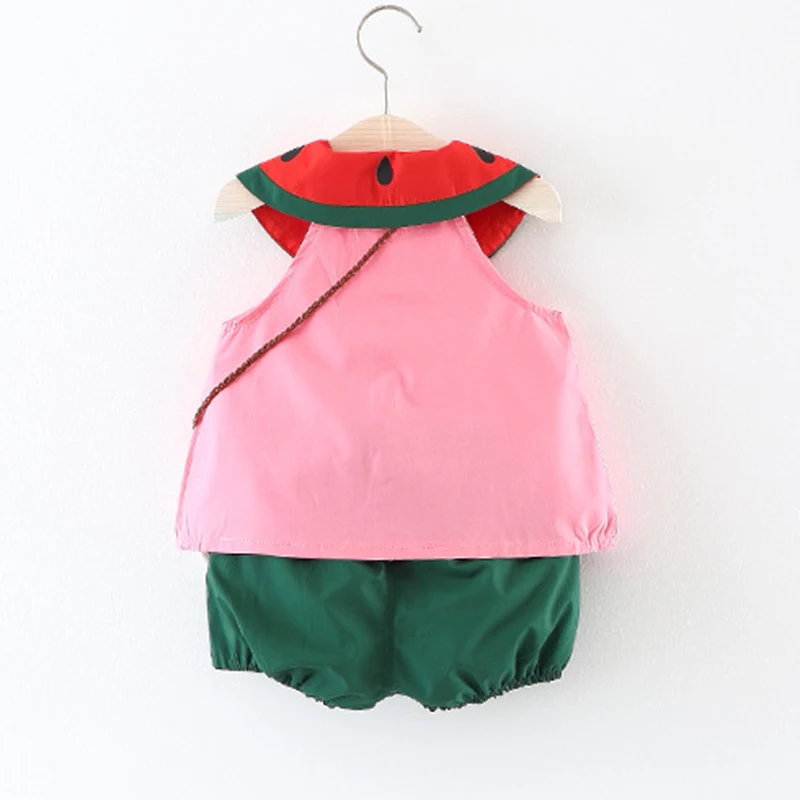 Baby Clothes Summer Sleevess Girl Red Suit 3 Pcs Cute Cotton Clothing Set | Детская одежда и обувь