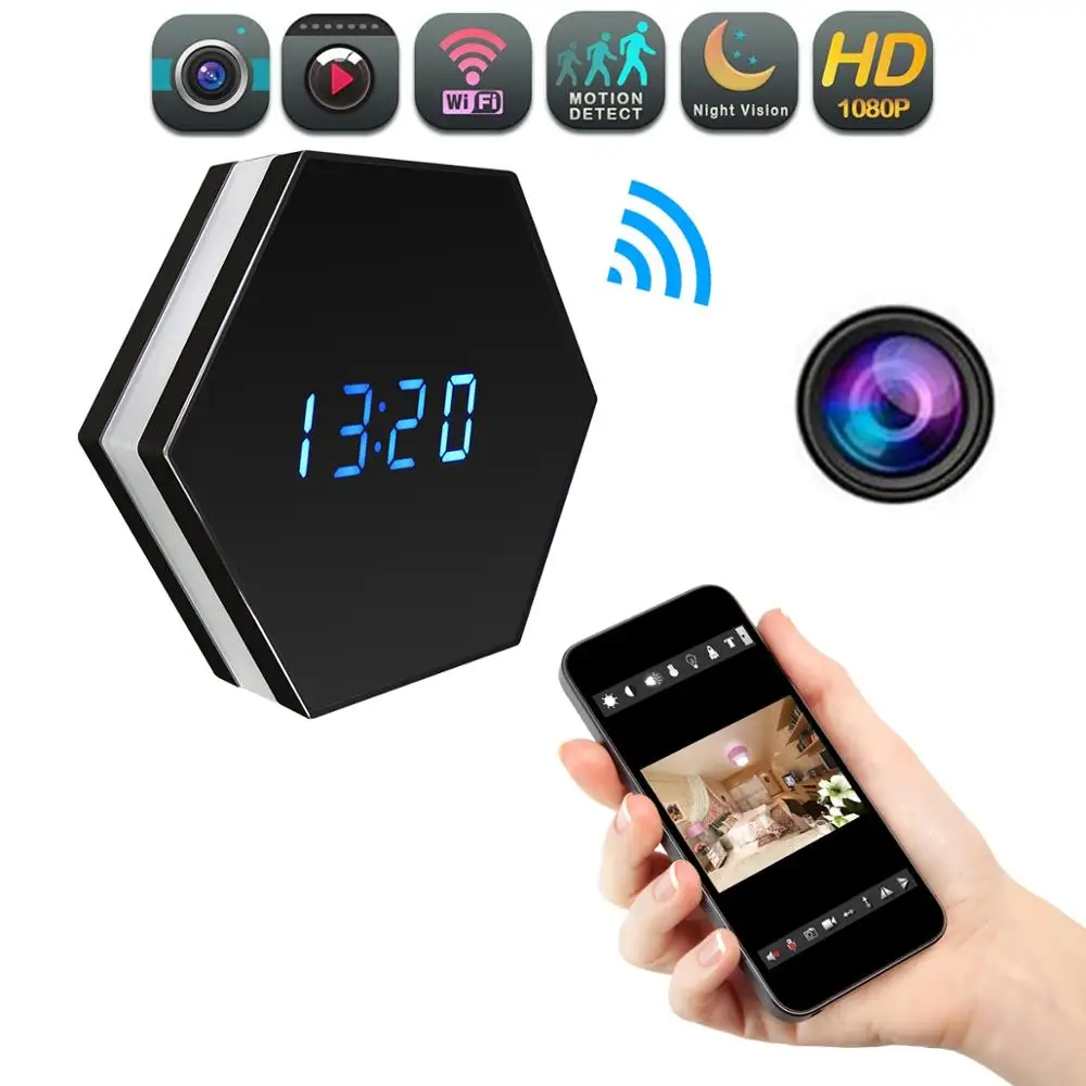 HD 1080P мини камера часы Wifi умные зеркальные IP ночного видения двухстороннее аудио