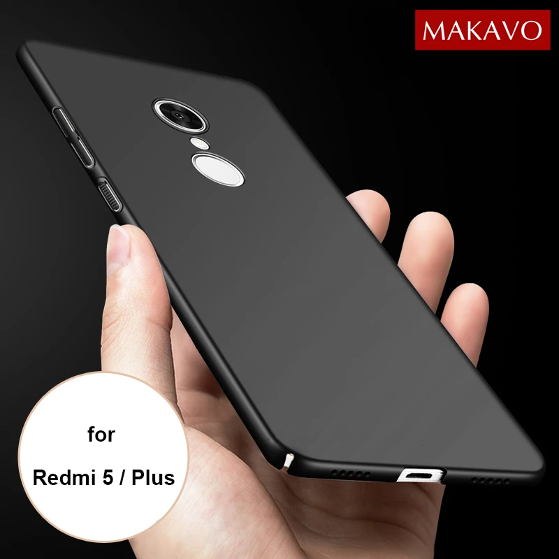 MAKAVO для Xiaomi Redmi 5 Plus чехол 360 Защита Тонкая матовая жесткая задняя крышка из ПК Redmi5