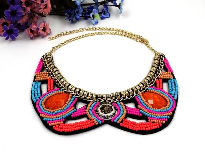 Женское колье чокер в стиле бохо ожерелье с подвеской африканском этническое
