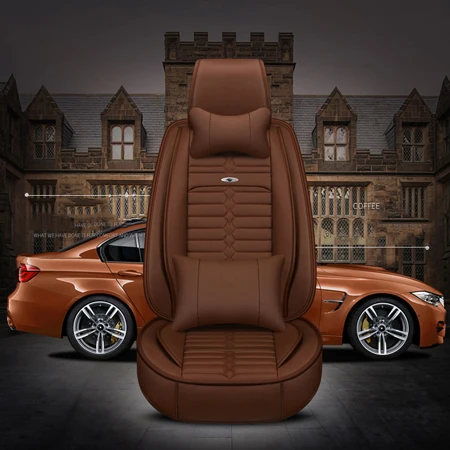 Coffee luxury Роскошный чехол из искусственной кожи Авто Универсальная автомобильная чехлы для сидений автомобильных сидений для любого стиля Toyota Corolla Camry Rav4 Auris Prius - Название цвета: Coffee luxury