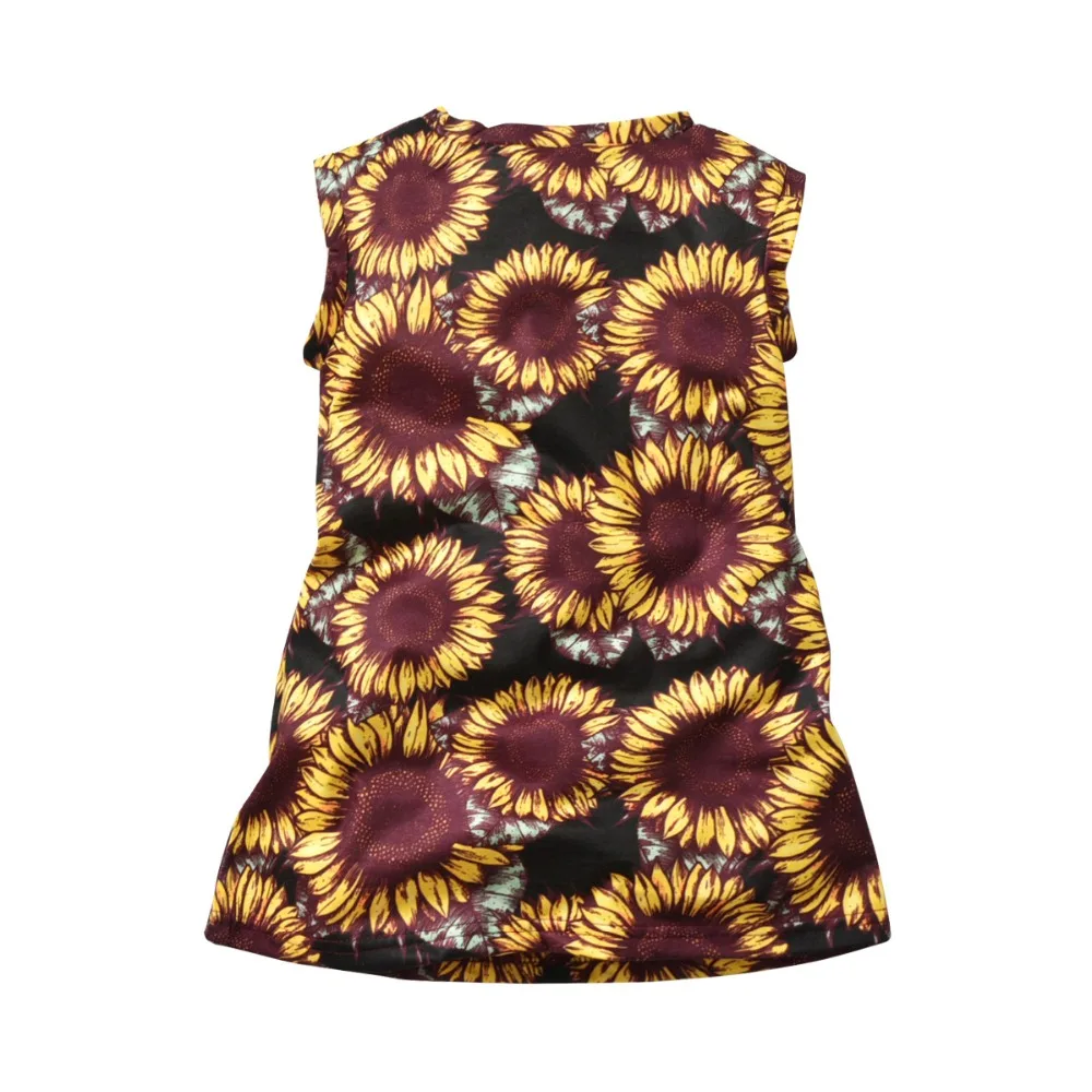 Summer Baby Girls Print Flower Princess Perform Dress Child Party Beautiful Sleeveless Kid School Dance Clothes Hot Sale | Детская