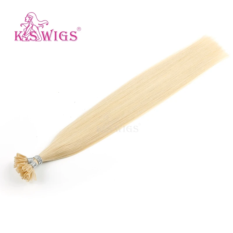 K.S парики 1" 20" 2" 28" прямые человеческие волосы Remy для наращивания с u-образной окантовкой, Предварительно Связанные кератиновые капсулы, человеческие волосы