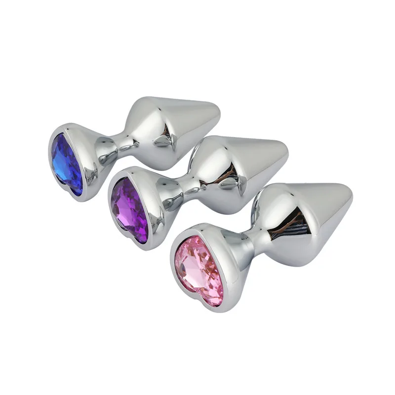 Анальная пробка металлическая со стразами шарик для массажа простаты Стимулятор