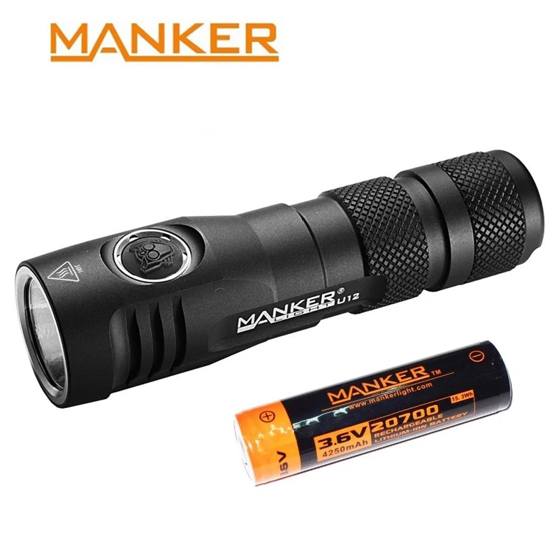 Manker U12 2000 люмен CREE XHP50 II светодиодный фонарик с usb-кабелем типа C 20700 перезаряжаемый аккумулятор карманный зажим кобура для охоты