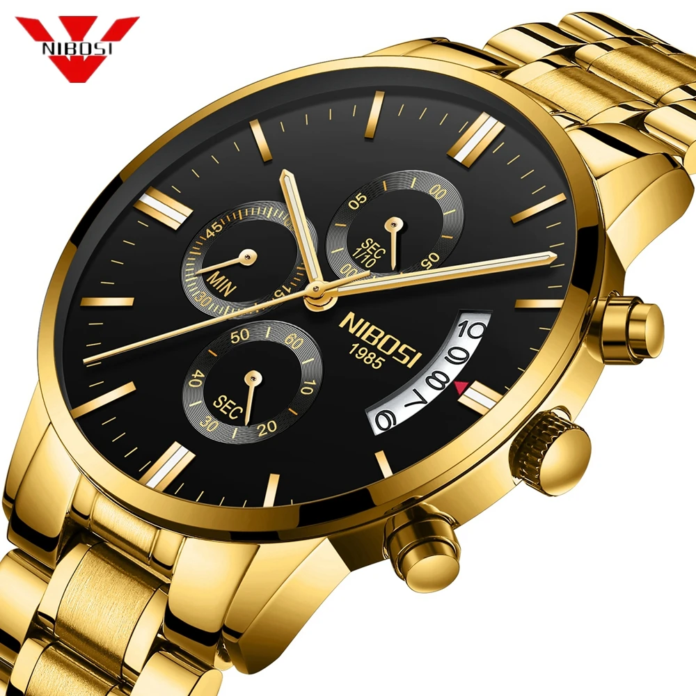 

NIBOSI Mens Watches Top Brand Luxury Stopwatch Sport Waterproof Male Quartz Watch Man Fashion Business Clock Relogio Masculino