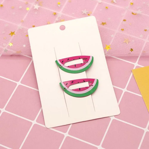 Watermelon 2 2 шт./компл. модные изображением русалки, купальный костюм для девочек заколки для волос для детей подарки фрукты, ананас Заколки для волос радужной расцветки для детей Животные женские аксессуары для волос - Цвет: Watermelon 2