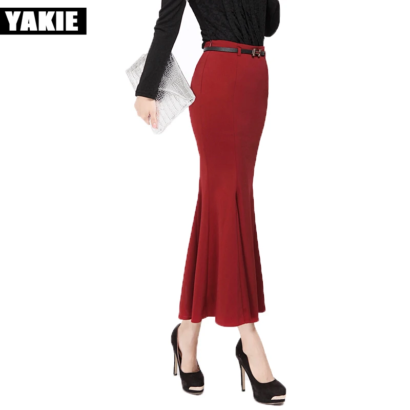Юбка годе Женская длинная до щиколотки с завышенной талией|long skirt|women long skirtsblack