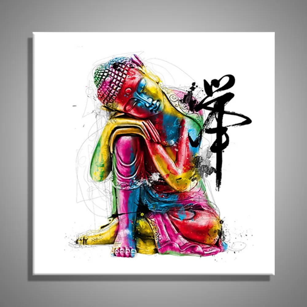 Картина с высоким разрешением красочная картина будды плакат холст краски