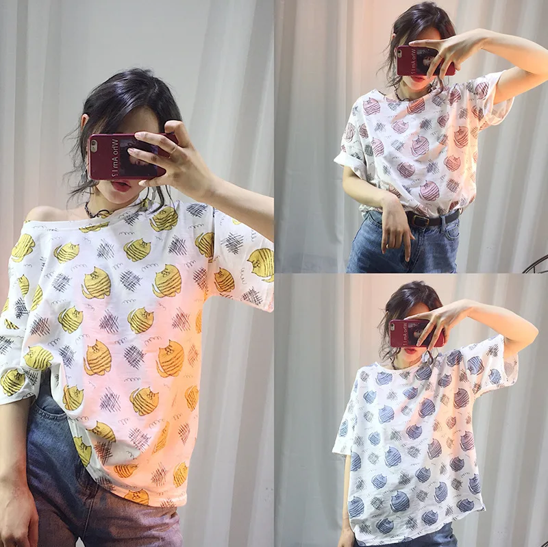 Коллекция 2019 года новая летняя одежда для родителей и детей с изображением кошки