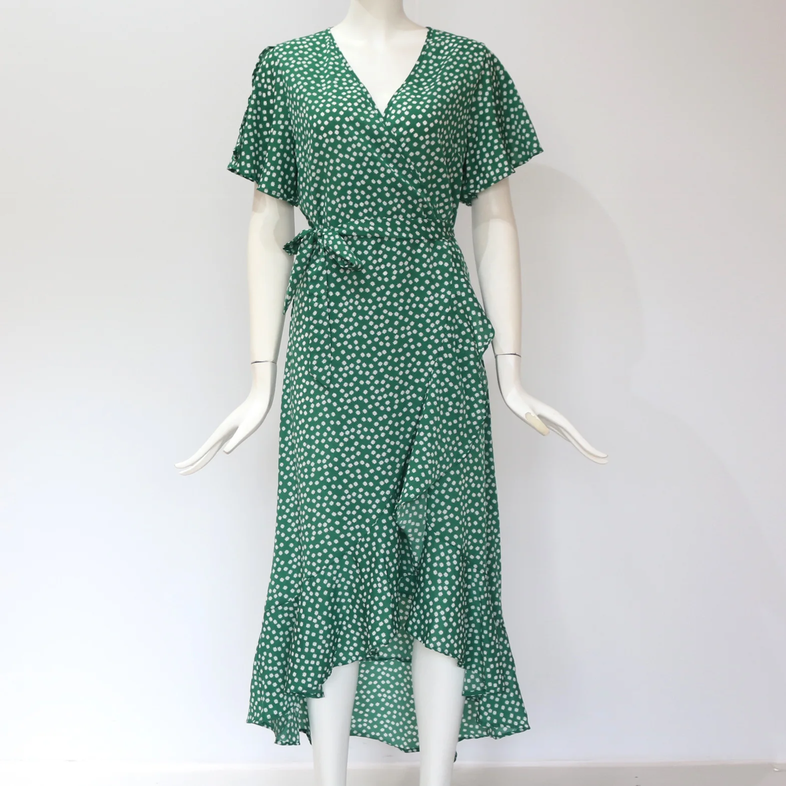 Женское тонкое пляжное платье в стиле бохо сексуальное асимметричное с высоким