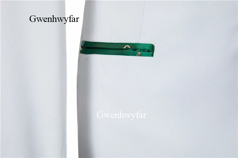 Gwenhwyfar модные мужские костюмы, украшенные боковыми штанами, новинка, фирменные смокинги для жениха с отворотом, мужские костюмы на свадьбу, выпускной, 3 штуки