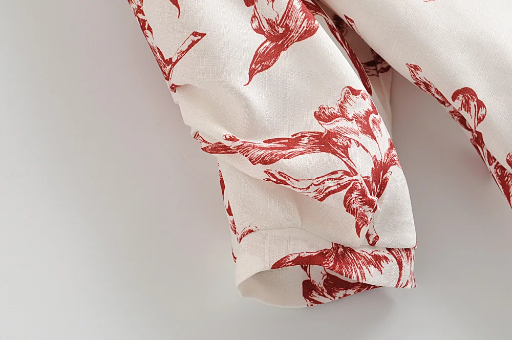 H. SA 2019 модная женская блузка весна-лето кимоно рубашки красный цветочный принт