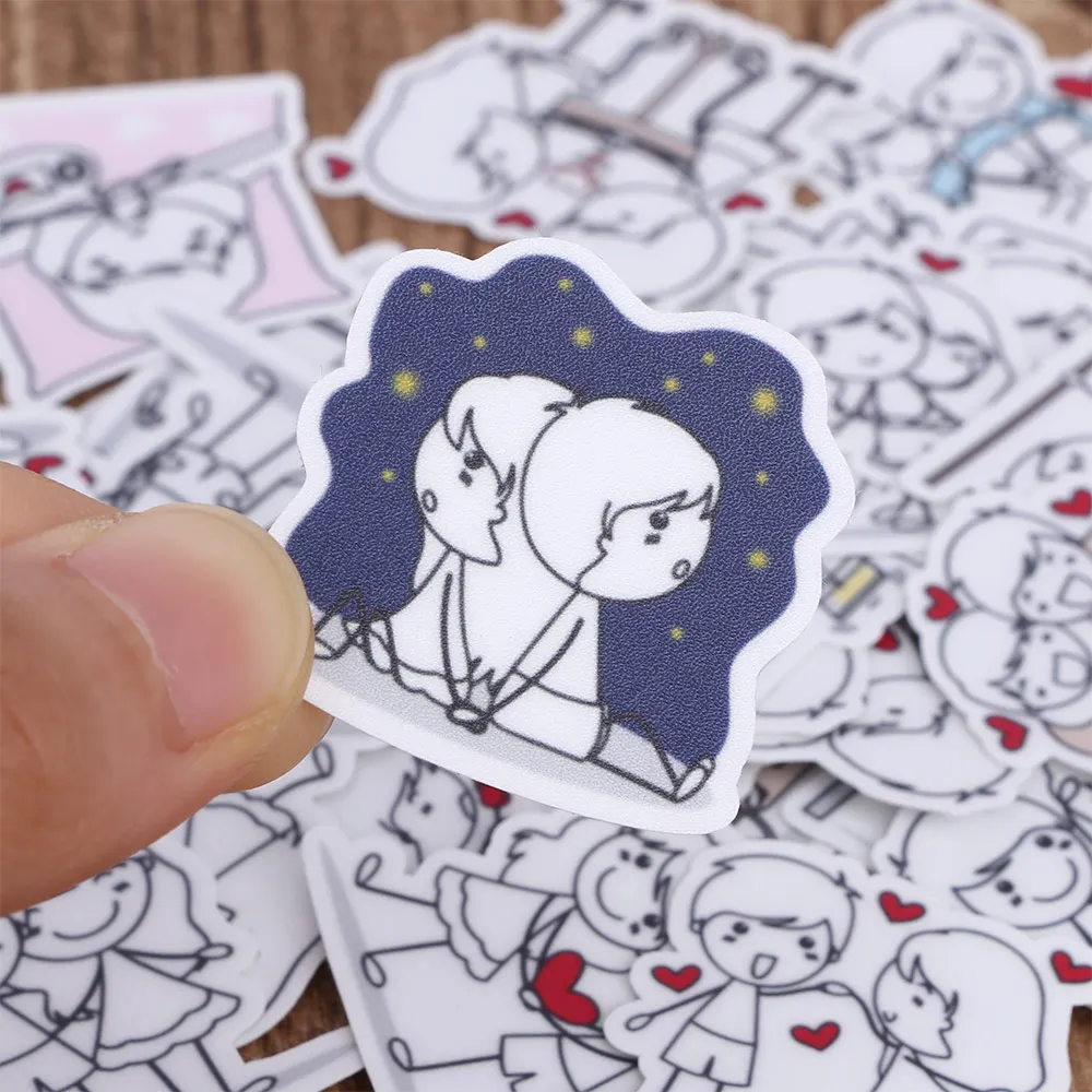 40 Pcs Couple DIY Diary Album Toy Sticker Character Express for Phone Car Label Decorative Stationery Stickers Scrapbooking | Дом и сад