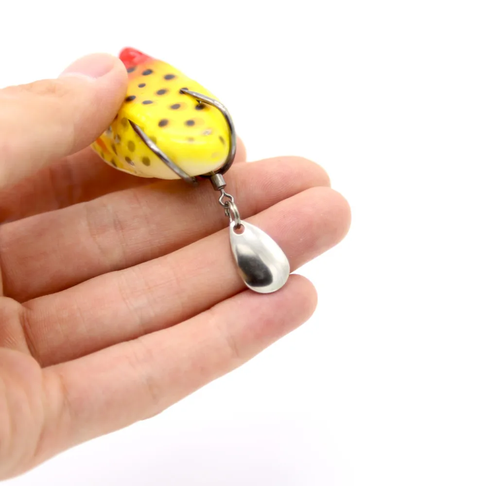 Gorgons 1Pcs 55mm 14g Artificial Softbait Top Water Floating BKK Hooks Spinner Soft Fishing Lure Frog | Спорт и развлечения