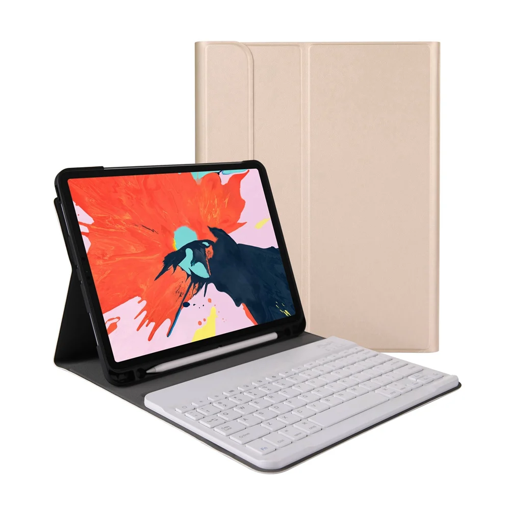 Для iPad Pro 11 тонкий смарт стенд из искусственной кожи чехол с Apple карандаш держатель+ Съемная Беспроводная Bluetooth клавиатура