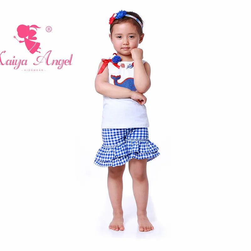 Kaiya Angel/хит продаж наряд Русалочки 4 июля Детская Хлопковая кружевная одежда