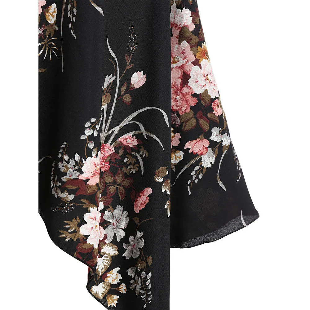 Платье ROSEGAL большого размера платье на тонких бретельках с цветочным принтом без