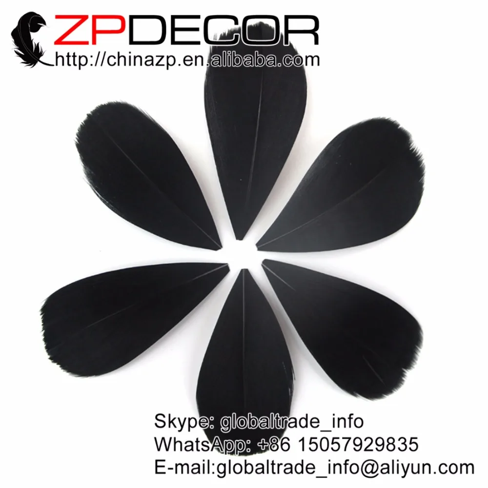 

ZPDECOR 3 ~ 7 см 200 шт./лот ИЗУМИТЕЛЬНОЕ КАЧЕСТВО Окрашенные мини гусиные перья лепесток черный