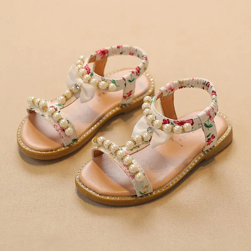 2018 г. детские летние праздничные милые модные сандалии с цветочным рисунком для