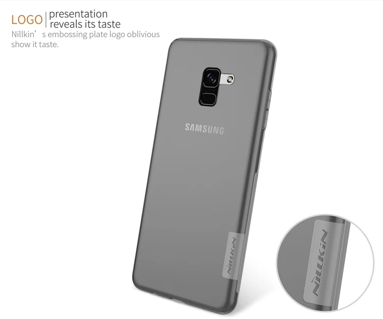 Мягкий чехол NILLKIN из ТПУ для samsung A8 /A8 Plus прозрачный чехол в розницу посылка