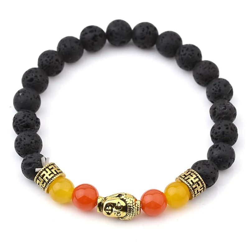 Мужские браслеты разных цветов черный цвет искусственный камень Будда