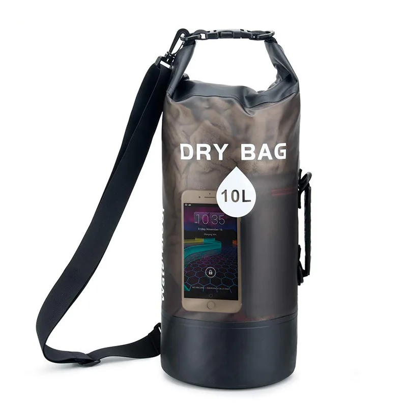 10L Black Пляжный рюкзак водонепроницаемый ПВХ сухой мешок для плавания женская сумка-ведро переносная летняя сумка для путешествий Bolsa Deporte XA174D - Цвет: 10L Black