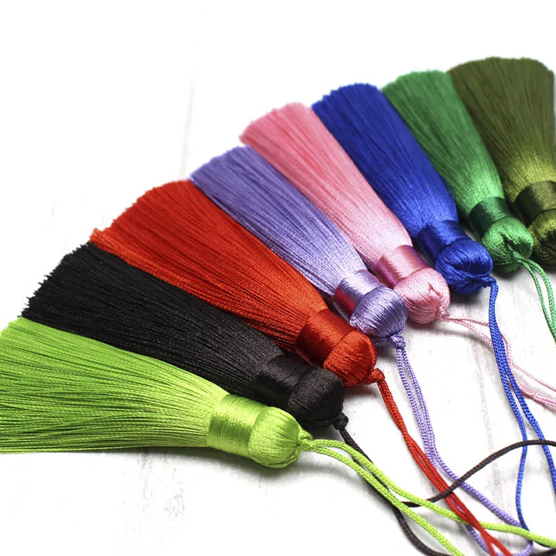 Random 10pcs Mixed 10 шт. кисточки кулон аксессуары для DIY серьги ювелирных изделий 8 см шелковые Сатиновые кисточки ручной работы фурнитура поставщик - Цвет: Random 10pcs Mixed