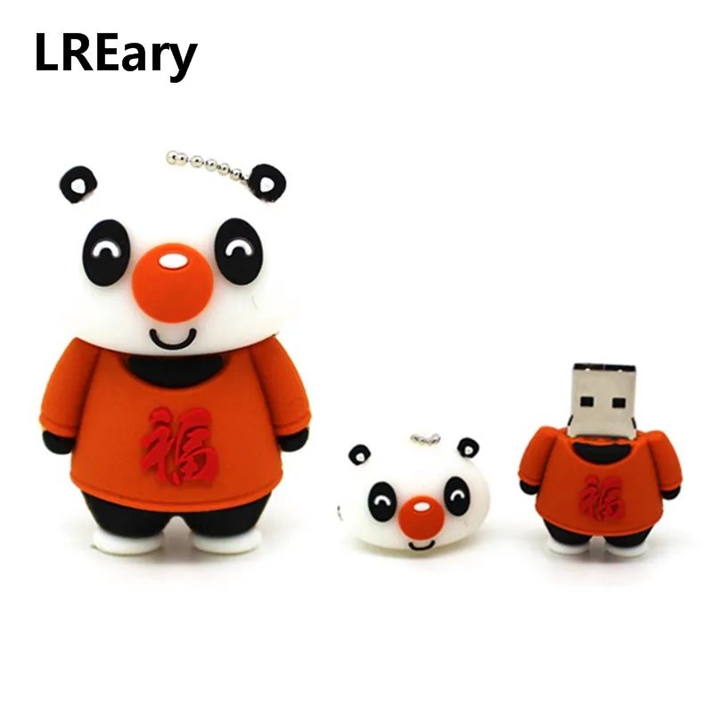 Usb флеш накопитель с милой пандой/кошкой/львом/тигром/слоном/лисой 64 ГБ 32 Флешка 16