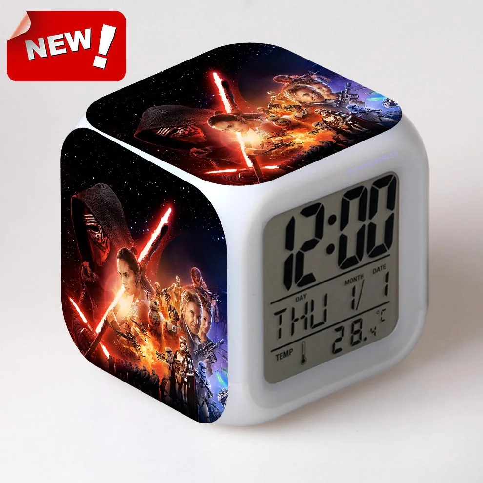 15 clock The Force Awakers Звездные войны будильник цифровые Klokken электронные настольные часы Relogio De Mesa Wake Up Light Пластиковые - Цвет: 15 clock