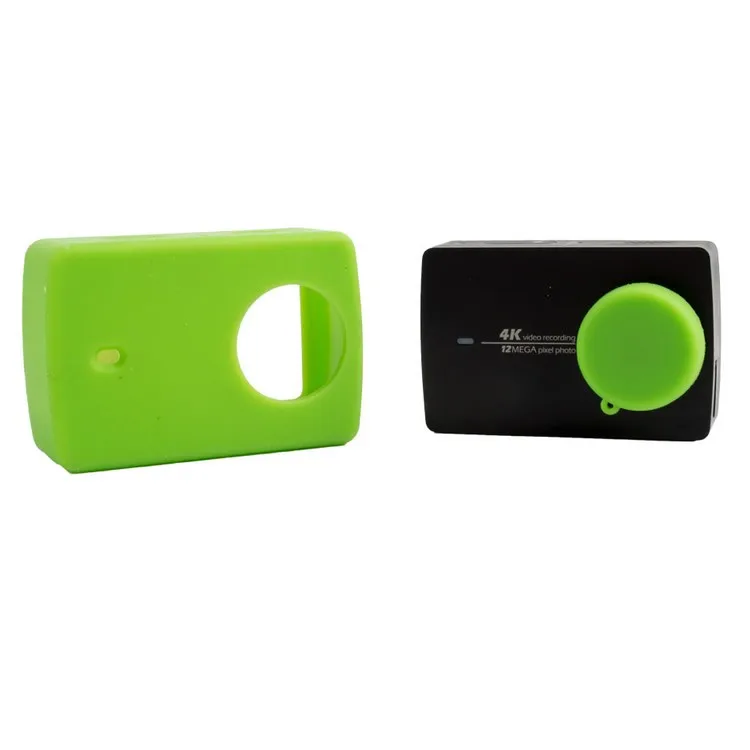 Green Защитный силиконовый чехол-накладка для Xiaomi yi 4k Action Sport, крышка объектива камеры, хорошее качество - Цвет: Green