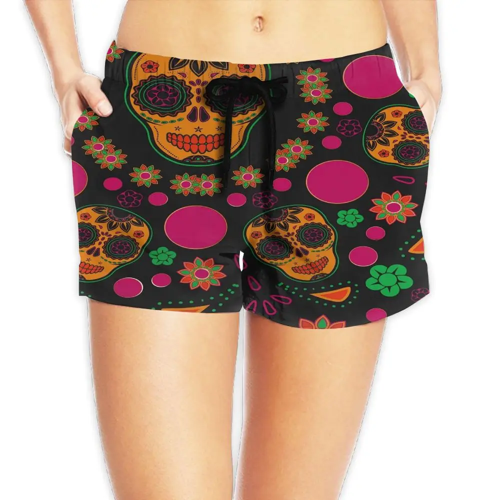 SAMCUSTOM New Women's Quick-drying Beach seaside Casual Shorts pink sugar skull 3D printing Custom Summer Girl Home | Женская одежда