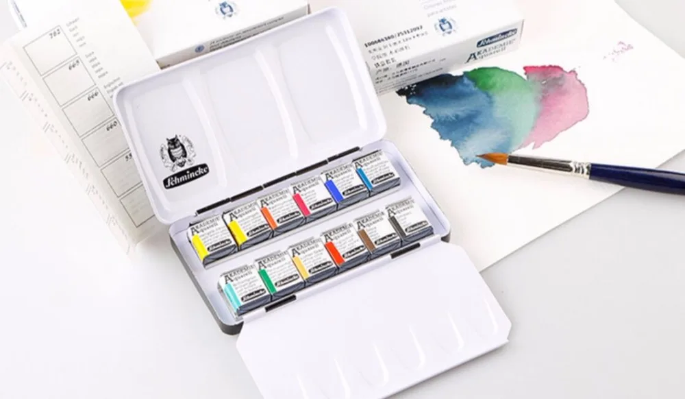 Металлический компактный набор с кисточкой из 12 цветов|watercolor paint set|watercolor paintwatercolor