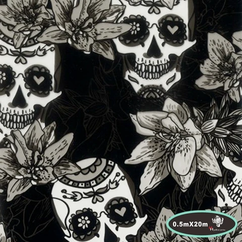 Высококачественная гидрографическая пленка с рисунком черепа 50 см * 20 м для