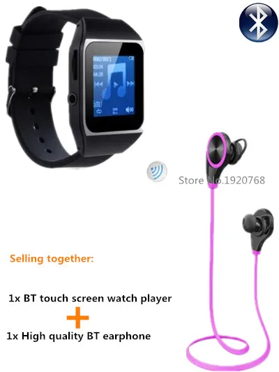8 ГБ часы MP4 плеер + Bluetooth наушники bluetooth спортивные беспроводные Спорт игроки|mp4