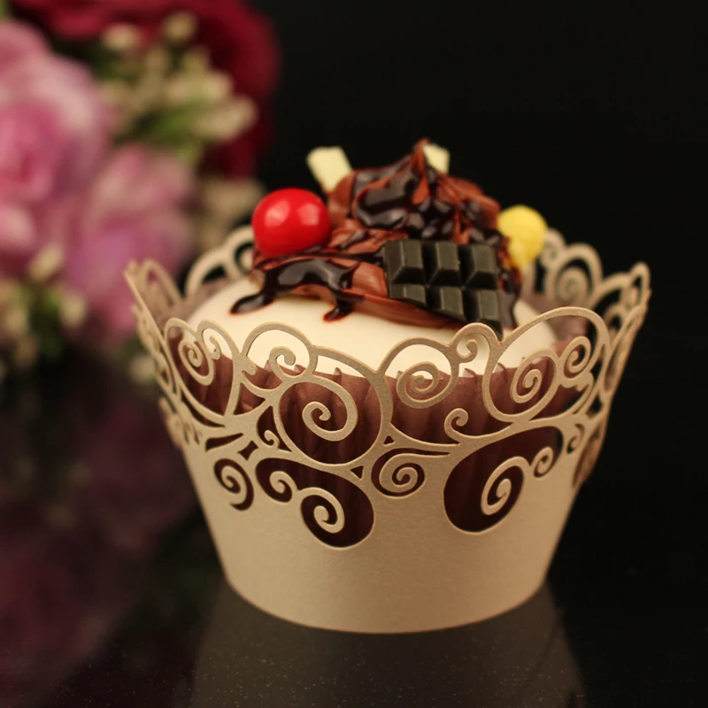 50 шт. Лазерная Резка Вайн Облака Завертчицы Булочки Чашки Торт Casamento Свадьба