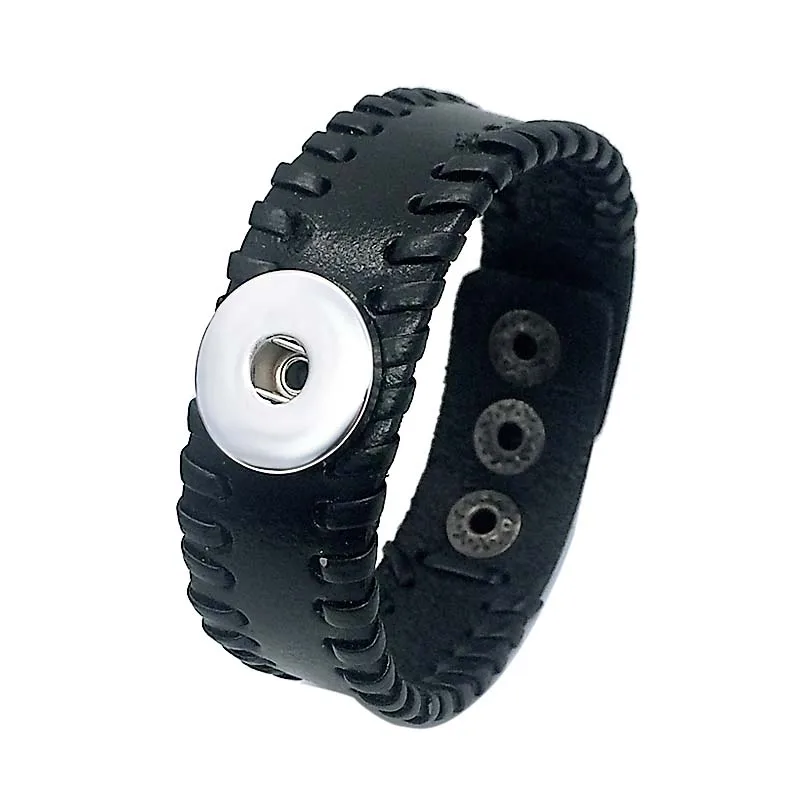 

Hot Sale 162 Original Hand Woven Genuine Leather Retro Fashion Bracelet 12mm 18mm Snap Button Charm Jewelry For Women Gift