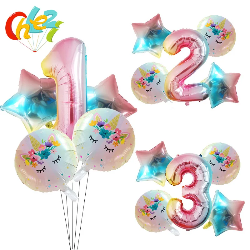 5 шт. на возраст 1 2 3 день рождения вечерние украшения Globos подарки для маленьких