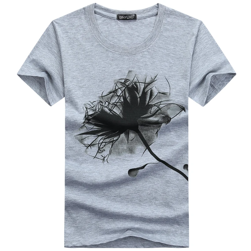 BINYUXD Хит Новое поступление модные мужские футболки брендовая хлопковая одежда с