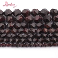 681012mm faceted cube bead red garnet natural stone beads for diy necklace bracelat earring jewelry making 15 free shipping