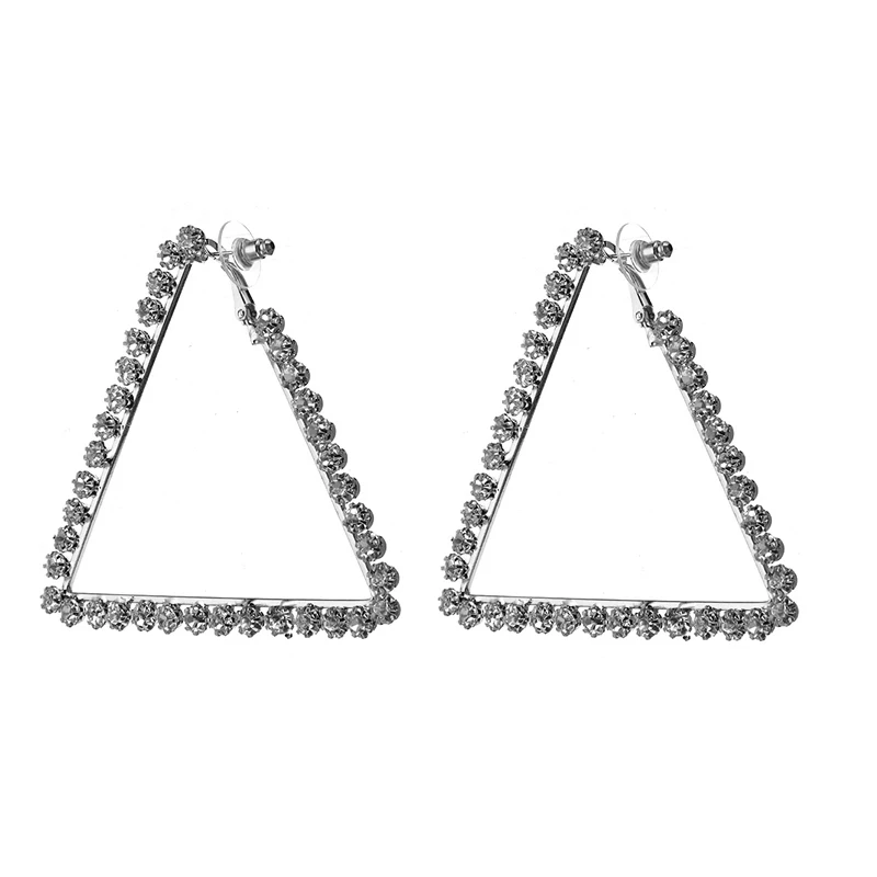 Модные блестящие треугольные серьги подвески со стразами геометрические капли