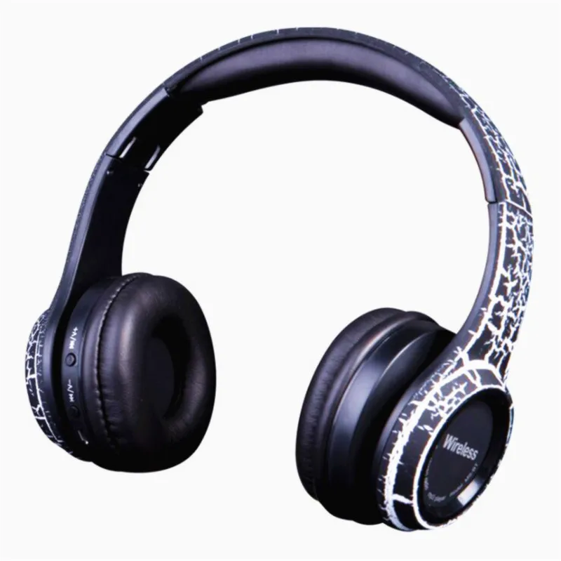 SMILYOU MS992 уникальные/трещины/беспроводные Bluetooth наушники, стерео гарнитура, Спортивные Bluetooth наушники для телефонов - Цвет: Черный