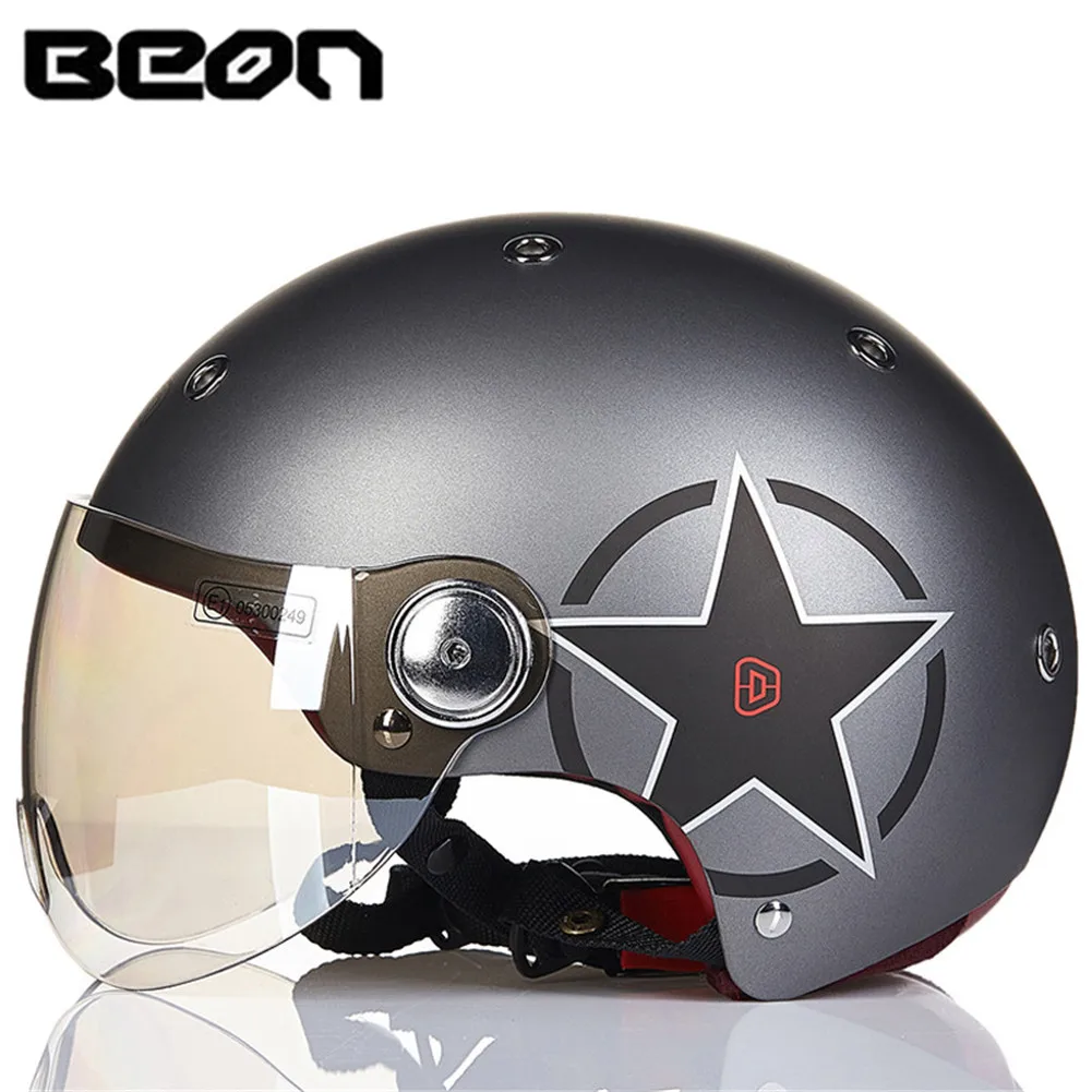 BEON Мода moto rcycle шлем Чоппер Половина лица винтажный Casque Casco мото cicleta Capacete шлемы