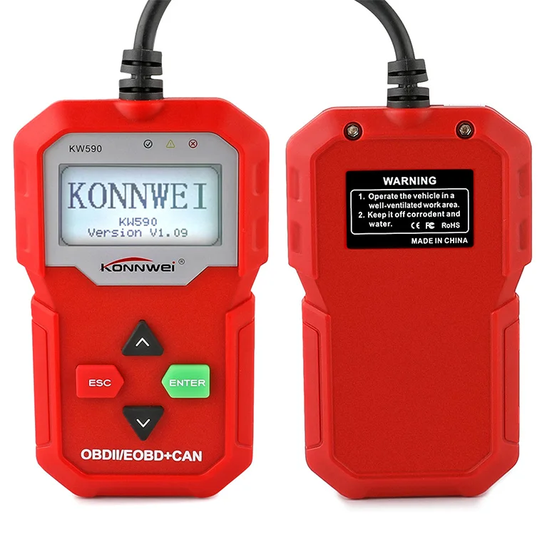KW590 OBD2 авто код ридер автомобильный диагностический сканер универсальный сканирующий инструмент автомобильных Автомобильный сканер для диагностики инструмент 2 цвета