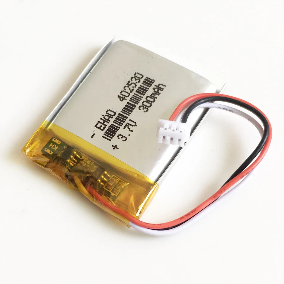 3,7 в 300 мАч литиево-полимерный lipo аккумуляторная батарея 402530 JST 1,25 мм 3pin разъем для MP3 gps bluetooth гарнитура smartwatch