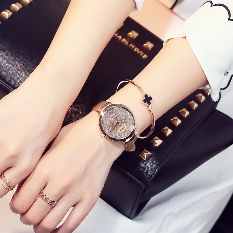 Модные пески Звездный Бизнес простой темперамент пояс стол алмаз кварцевые часы