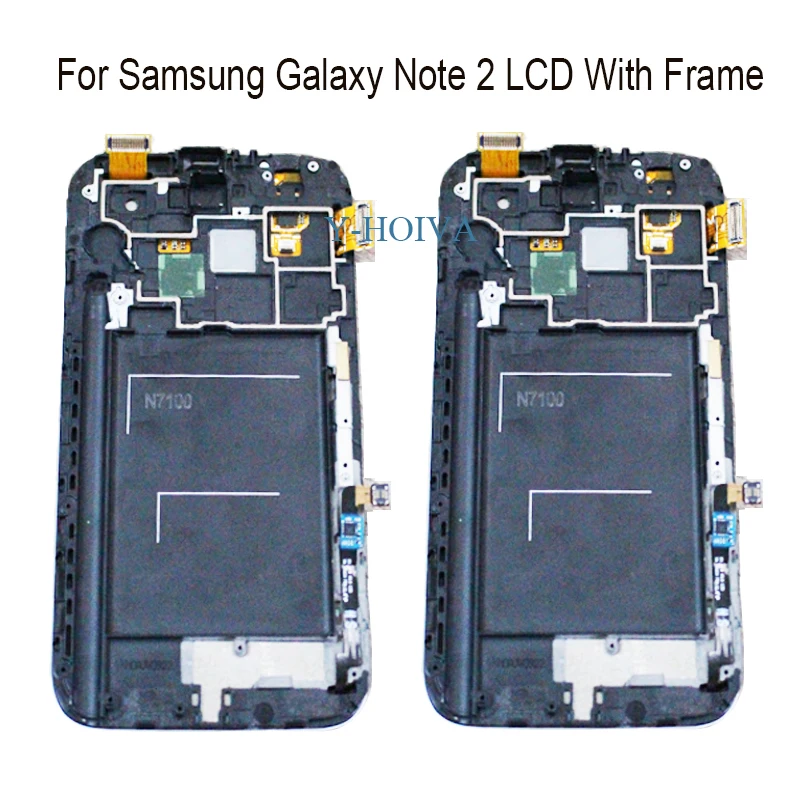 Оригинальный сенсорный ЖК экран для Samsung Galaxy Note 2 N7100 N7105 новый дигитайзер с рамкой