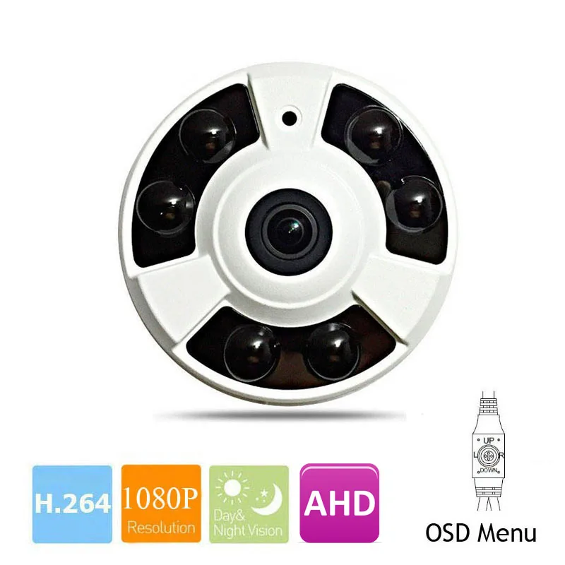 Аналоговая HD панорамная 360 градусов CCTV AHD камера 2.0MP 4mp 5mp 1080P рыбий глаз панорамная камера безопасности IMX323 ИК Ночное экранное меню